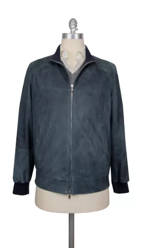 Brunello Cucinelli Blue Bomber Jacket