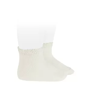 Ceremony short socks with openwork cuff CREAM