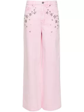 Embellished Jeans in Pink