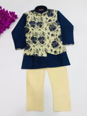 Fascinating Blue Color Festival Wear Boys Kurta And Pajama Set