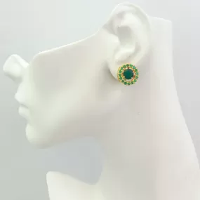 Green Agate Round & Green Agate Earring Jacket Separates Earrings