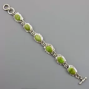 Handmade Sterling Silver Gaspeite Link Bracelet