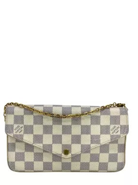 LOUIS VUITTON Damier Azur Pochette Felicie Chain Wallet