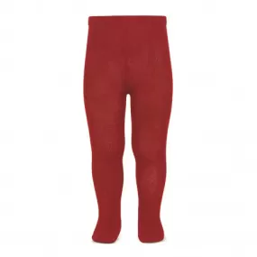 Plain stitch basic tights CHERRY